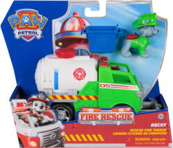 Spin Master Spin Master Paw Patrol Fire Rescue - Rocky's Tanker Truck, toy vehicle with grapple claw and container plus Rocky dog figure (6072642) Figurina