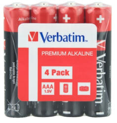 Verbatim ALKALINE BATTERY AAA 4 PACK (SHRINK WRAP) (49500) - gtcomputers