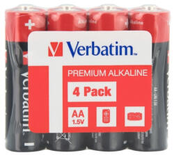 Verbatim ALKALINE BATTERY AA 4 PACK (SHRINK WRAP) (49501) - gtcomputers