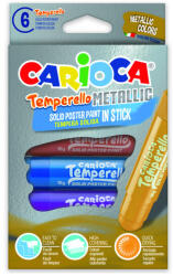 CARIOCA Creioane tempera metalizate, lavabile, 6 culori/cutie, CARIOCA Temperello Metallic (CA-42674)