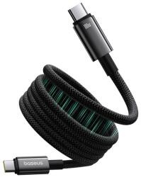 Baseus Tungsten Gold MAGNETIC Adatkábel Type-C-Type-C, 100W, PD Gyorstöltő, 100 cm, Mágneses, Törésgátló Fekete