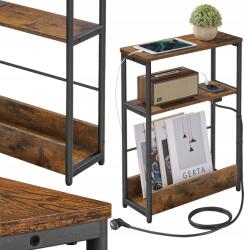 SONGMICS Éjjeliszekrény Éjjeli Asztal Hálószobába Loft 48X58X18 CM Hálószoba Szűk Matt (LET335K02)
