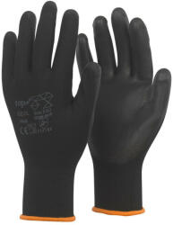  Védőkesztyű PU mártott nylon gumirozott mandzsetta TOP DEVIL+, fekete, L