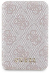 GUESS GUPB5FP4EMGP 4G Leather Metal Logo MagSafe Powerbank 15W 5000 mAh-Rózsaszín