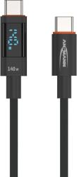 ANSMANN 1700-0176 USB-C apa - USB-C apa 2.0 Adat és töltőkábel - Fekete (1.2m) (1700-0176) (1700-0176)