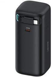 USAMS 20KCD21701 Powerbank Visszahúzható Lightning Kábellel 18000 mAh PD 45W-Fekete