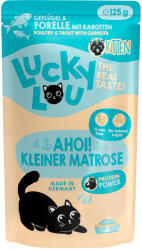 Lucky Lou 16x125g Lucky Lou Kitten Szárnyas & pisztráng nedves macskatáp