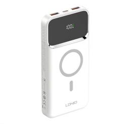 LDNIO Vésztöltő 2 USB+Type-C Aljzat 10000 mAh, 15W, PD Gyorstöltő, Wireless Fehér