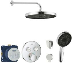 SANITINO - Zuhanyszett termosztáttal és Grohe rejtett testtel, kielle kiegészítőkkel, króm SANI21GKK000 (SANI21GKK000)