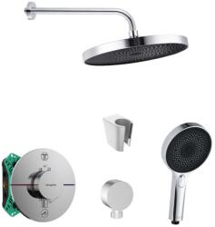 SANITINO - Zuhanyszett termosztáttal és rejtett testtel hansgrohe, kielle tartozékok, króm SANI21HKK002 (SANI21HKK002)