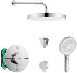 SANITINO - Zuhanyszett termosztáttal és Hansgrohe rejtett testtel, kielle kiegészítőkkel, króm SANI21HKK022 (SANI21HKK022)