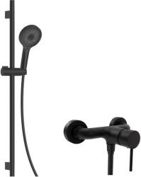 kielle Oudee - Zuhanyszett csapteleppel, rúddal, tömlővel és zuhanyfejjel, matt fekete 10202SN14 (10202SN14)