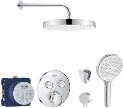 SANITINO - Zuhanyszett termosztáttal és Grohe rejtett testtel, kielle kiegészítőkkel, króm SANI21GKK001 (SANI21GKK001)