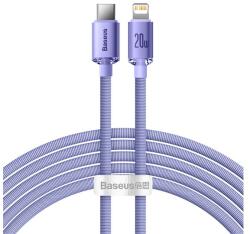 Baseus Crystal Shine Adatkábel Type-C-Lightning, 20W, PD Gyorstöltő, 200 cm, Cipőfűző Lila