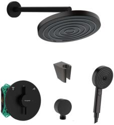 SANITINO - Zuhanyszett keverővel és rejtett testtel hansgrohe, kielle tartozékok, matt fekete SANI21HHK400 (SANI21HHK400)