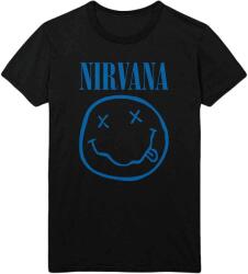 Nirvana Blue Happy Face Black 2XL Ing (NIRVTS12MB05)