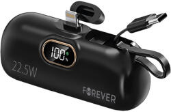 Forever MTB-100 Mini Powerbank 22, 5W 5000 mAh Lightning-Fekete