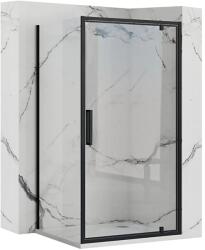 Rea Cabina de dus de colt Rapid Swing Negru 70x90cm, Rea (KPL-009920)