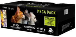 Pet Republic PetRepublic nedves macskaeledel darabkák finom szószban MIX hús ízek 48x85g + Lab-V 100% lazacolaj kutyáknak és macskáknak minden korosztály számára 1000 ml hidegen sajtolva