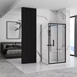 Rea Cabina de dus dreptunghiulara cu usa pliabila Rea Rapid Fold 100x80 negru (KPL-09904)