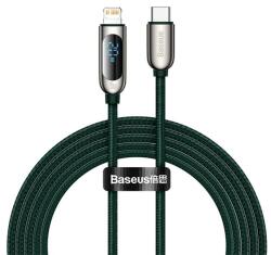 Baseus Adatkábel Type-C-Lightning, 20W, PD Gyorstöltő, 200 cm, LED Kijelző Sötétzöld