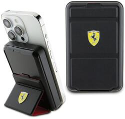 Ferrari FEPB10MSPLEK Metal Logo MagSafe Kompatibilis Powerbank 15W 10000 mAh Állvány Funkcióval-Fekete