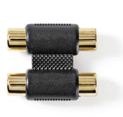 Nedis sztereó audio adapter, RCA aljzat x2, RCA aljzat x2, aranyozott, ABS, antracit, 1db (CABW24952AT) (CABW24952AT) (CABW24952AT)
