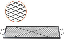 VEVOR Tűzrakóra helyezhető téglalap alakú grillrács 1110x380 mm hordozható acél BBQ rács fogantyúval (FXSKKWCHS4415ZHPVV0)