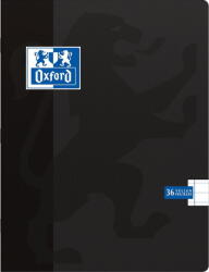 OXFORD Caiet A5, OXFORD School, 36 file - 90g/mp, coperta carton, liniat stanga - dictando - negru (OX-400117319)