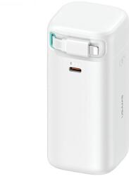USAMS 20KCD21702 Powerbank Visszahúzható Lightning Kábellel 18000 mAh PD 45W-Fehér