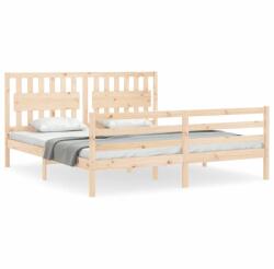 vidaXL tömör fa ágykeret fejtámlával Super King Size (3194326) (3194326)