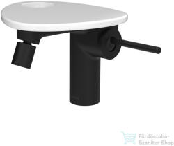 Laufen ADA bidé csaptelep lyukas polccal, click-clack leeresztővel, PVD matt fekete/fényes fehér HF506710511000 (HF506710511000)