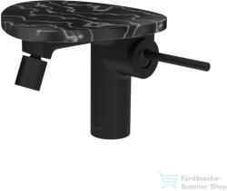 Laufen ADA bidé csaptelep polccal, click-clack leeresztővel, PVD matt fekete/fekete márvány HF506710516060 (HF506710516060)