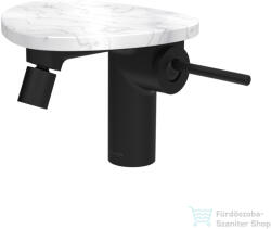 Laufen ADA bidé csaptelep polccal, click-clack leeresztővel, PVD matt fekete/fehér márvány HF506710515060 (HF506710515060)