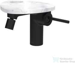 Laufen ADA bidé csaptelep lyukas polccal, click-clack leeresztővel, PVD matt fekete/fehér márvány HF506710515000 (HF506710515000)