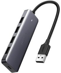 UGREEN USB Hub 5 in 1 (Elosztó, 4 USB + Type-C Aljzat, 16 cm) Szürke