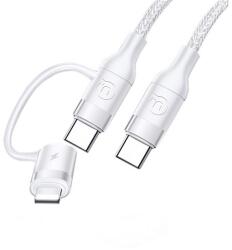 USAMS U31 Adatkábel Type-C-Lightning/Type-C, 60W, PD Gyorstöltő, 120 cm Fehér