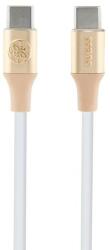 Guess GUCCLALRGDD Ebossed Logo Type-C-Type-C USB Kábel 3A 1.5 m-Arany