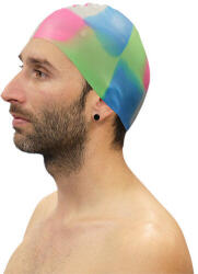 SOFTEE 10 db színes szilikon úszósapka, egy méret kék|színes|szürke|sárga|zöld