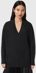 AllSaints pulóver gyapjúkeverékből BERN könnyű, fekete, W050KD - fekete S