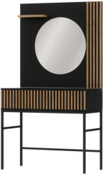 Eltap Meorati 85 fésülködőasztal, fekete/tölgyfa, Hiúságok, Fekete, Matt fekete, kézműves tölgy - smartbutor