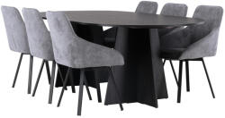  Étkezőgarnitúra Dallas 4021 (Szürke + Fekete)
