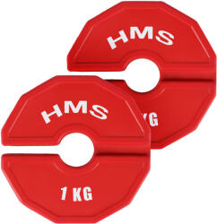 HMS Súlytárcsa erősítő és fitnesz eszközhöz HMS TSN100 2*1 KG fehér|vörös Súlytárcsa