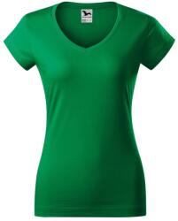 MALFINI Női póló Fit V-neck - Középzöld | XL (1621616)