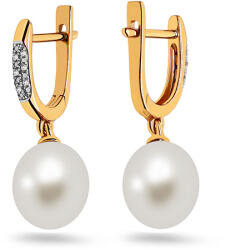 Heratis Forever Gyöngy fülbevaló Dayana gyémántokkal, kombinált 14 karátos arany IZBR1491