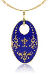  ZEMA Barokk kék&arany porcelán medál 9409-2769-BL