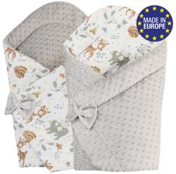 Bomimi kétoldalas minky wrap ANIMALS, bézs