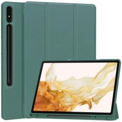  Husă LEATHER PIELE pentru Samsung Galaxy Tab S9+ / S10+ verde închis