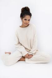 Sensis Bridget női meleg pizsama bézs, kötött mintás, XL
