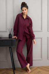 Sensis Colette női muszlinpizsama, borvörös, hosszú, M